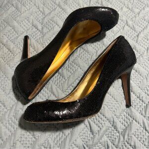 Report Signature Womens 8 Sequin Pumps Heels Black 3.5” Heel